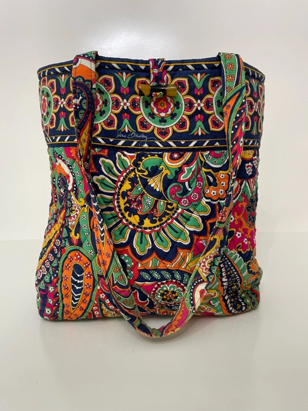 Vera Bradley Venetian Paisley Quilted Tote Shoulder Bag Travel Preppy Boho